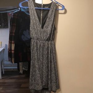 Express black and white cocktail dress